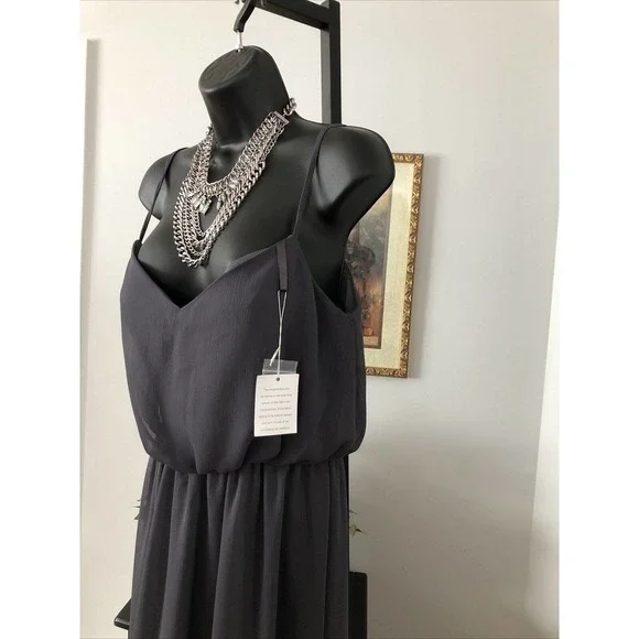 Kennedy Gray Prom Dress gown Green Spaghetti Straps Maxi 4 Elastic Waist - Picture 6 of 10